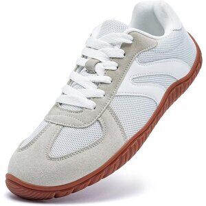 Women's Beige Barefoot Casual Lace Up Retro Zero Drop Fashion Sneakers